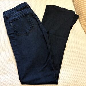 Paige ‘Manhatten’ flare leg Dark Wash Denim.